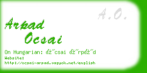 arpad ocsai business card